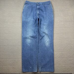 Vtg LL Bean Jeans Men's 36x34 (32x31) Blue Denim Straight Leg Union Made In USA